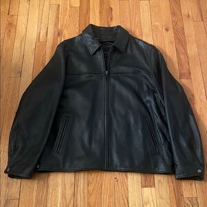 Andrew Marc NWOT Black Leather Jacket Men’s XL Never Worn as New No Flaws